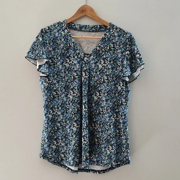 Bundle of 2 Cotton Knit T Shirts Size L Spring Summer Casual Floral Comfy Flowy - Picture 4 of 12